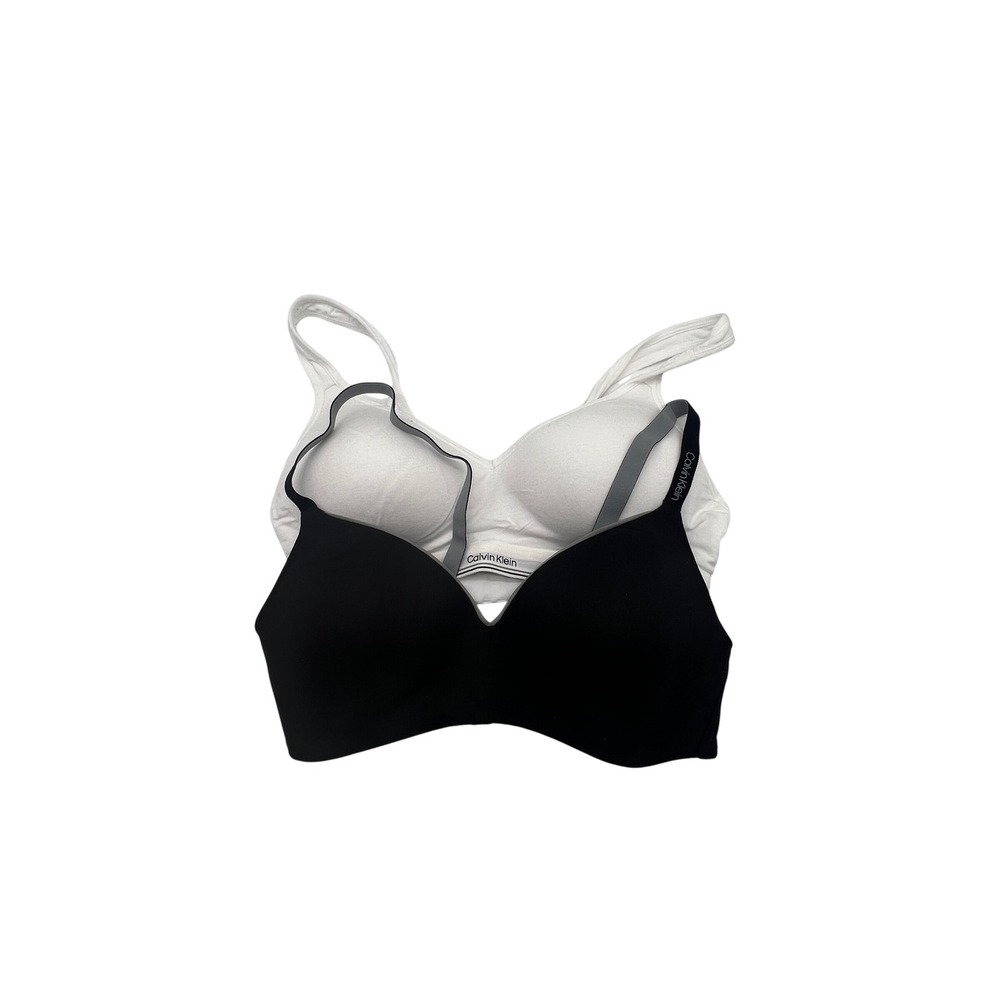 Calvin Klein Wireless Bra Set 2 Pack Black White Padded Size Medium QP2931S